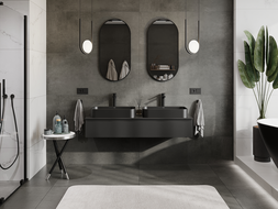 Mexen Orio kúpeľňová skrinka pod umývadlo 140 cm, 1 zásuvka, čierna matná - 91A10-14023-1-BF71