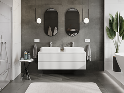 Mexen Orio kúpeľňová skrinka pod umývadlo 140 cm, 2 zásuvky, biely lesk - 91A10-14047-2-BFF00