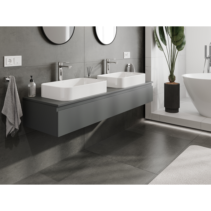 Mexen Orio kúpeľňová skrinka pod umývadlo 160 cm, 1 zásuvka, grafit mat - 91A10-16023-1-BF66