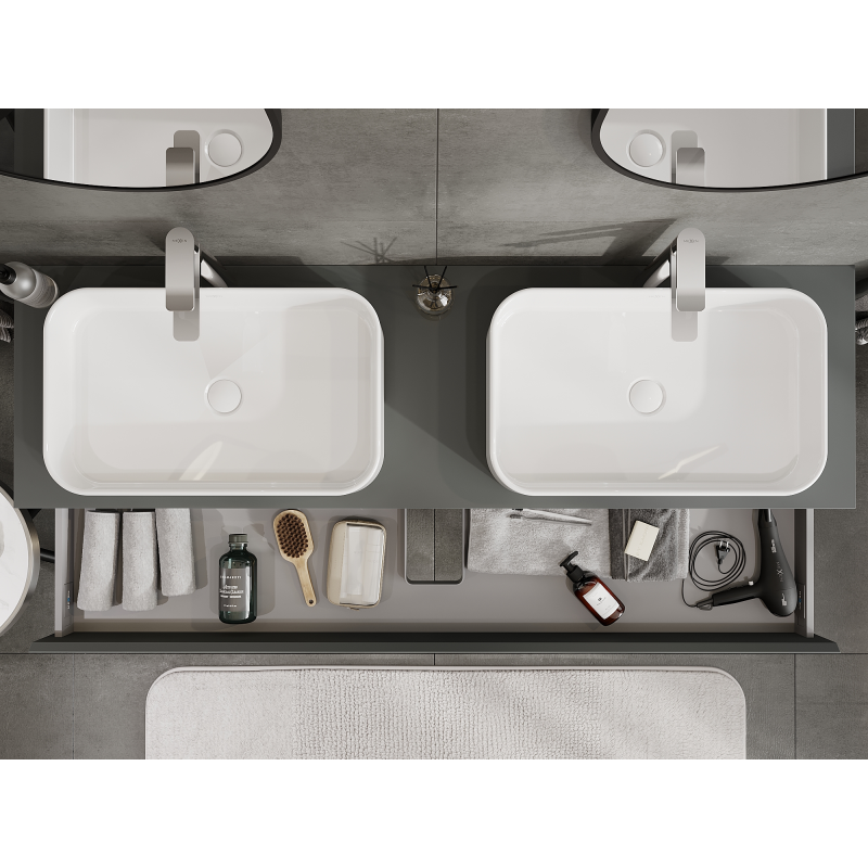 Mexen Orio kúpeľňová skrinka pod umývadlo 160 cm, 1 zásuvka, grafit mat - 91A10-16023-1-BF66