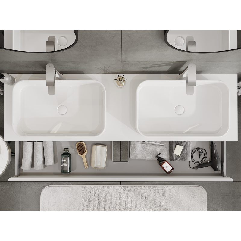 Mexen Orio kúpeľňová skrinka pod umývadlo 160 cm, 1 zásuvka, biela matná - 91A10-16023-1-BF01