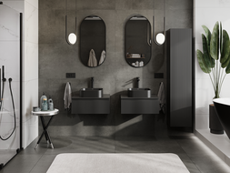 Mexen Rivel kúpeľňová skrinka pod umývadlo 60 cm, 1 zásuvka, ryhovaná, čierna matná - 91A20-06023-1-BF71