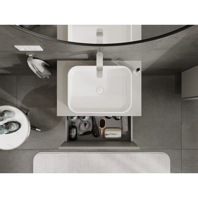 Mexen Rivel kúpeľňová skrinka pod umývadlo 70 cm, 1 zásuvka, ryhovaná, sivá matná - 91A20-07047-1-BF62