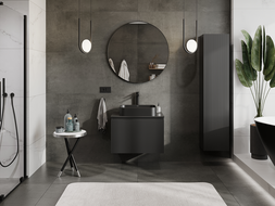 Mexen Rivel kúpeľňová skrinka pod umývadlo 70 cm, 1 zásuvka, ryhovaná, čierna matná - 91A20-07047-1-BF71