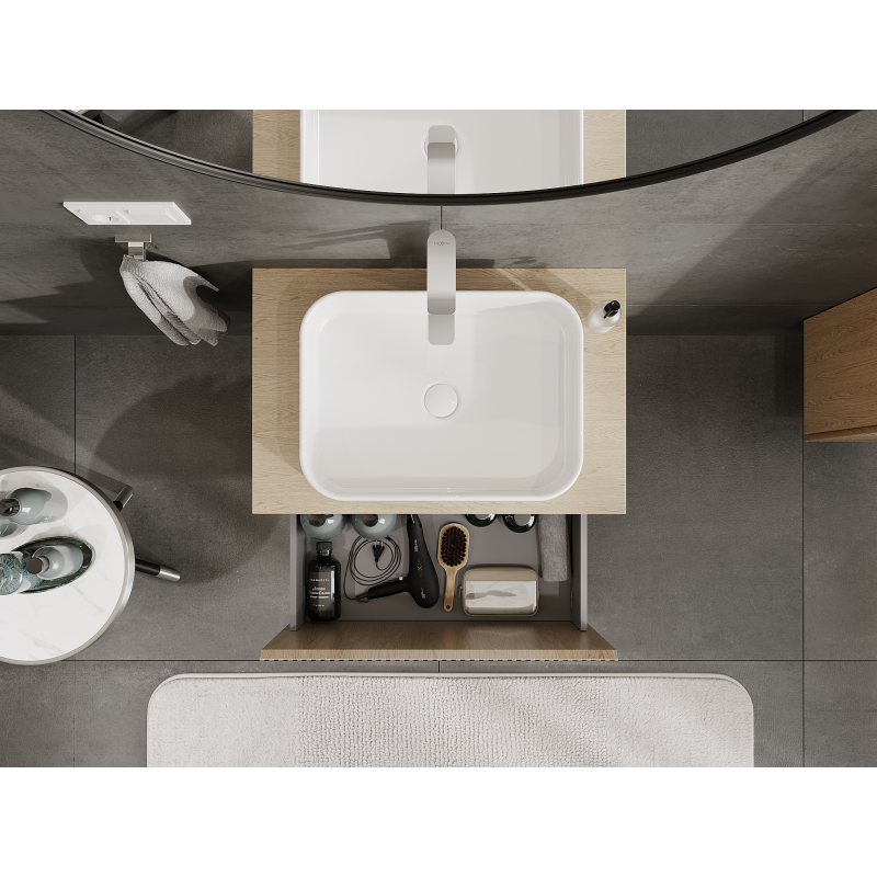 Mexen Rivel kúpeľňová skrinka pod umývadlo 70 cm, 1 zásuvka, ryhovaná, dub - 91A20-07047-1-BF81