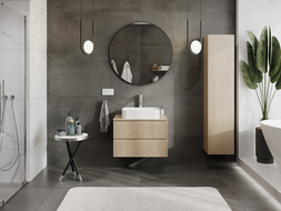 Mexen Rivel kúpeľňová skrinka pod umývadlo 70 cm, 2 zásuvky, ryhovaná, dub - 91A20-07047-2-BFF81