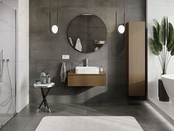 Mexen Rivel kúpeľňová skrinka pod umývadlo 80 cm, 1 zásuvka, ryhovaná, orech - 91A20-08023-1-BF86