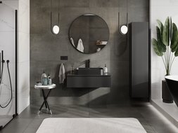 Mexen Rivel kúpeľňová skrinka pod umývadlo 90 cm, 1 zásuvka, ryhovaná, čierna mat - 91A20-09023-1-BF71