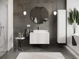 Mexen Rivel kúpeľňová skrinka pod umývadlo 90 cm, 1 zásuvka, drážkovaná, biela matná - 91A20-09047-1-BF01