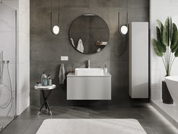 Mexen Rivel kúpeľňová skrinka pod umývadlo 90 cm, 1 zásuvka, ryhovaná, sivá matná - 91A20-09047-1-BF62