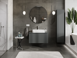 Mexen Rivel kúpeľňová skrinka pod umývadlo 90 cm, 1 zásuvka, ryhovaná, sivá matná - 91A20-09047-1-BF66