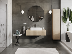 Mexen Rivel kúpeľňová skrinka pod umývadlo 100 cm, 1 zásuvka, rebrovaná, dub - 91A20-10023-1-BF81