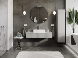 Mexen Rivel kúpeľňová skrinka pod umývadlo 120 cm, 1 zásuvka, ryhovaná, sivá matná - 91A20-12023-1-BF62