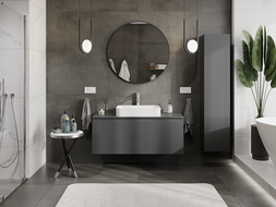 Mexen Rivel kúpeľňová skrinka pod umývadlo 120 cm, 1 zásuvka, ryhovaná, grafit mat - 91A20-12047-1-BF66