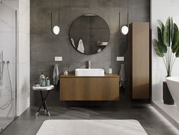 Mexen Rivel kúpeľňová skrinka pod umývadlo 120 cm, 1 zásuvka, ryhovaná, orech - 91A20-12047-1-BF86