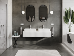 Mexen Rivel kúpeľňová skrinka pod umývadlo 140 cm, 1 zásuvka, ryhovaná, biela matná - 91A20-14023-1-BF01