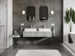 Mexen Rivel kúpeľňová skrinka pod umývadlo 140 cm, 1 zásuvka, ryhovaná, sivá matná - 91A20-14023-1-BF62