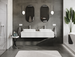 Mexen Rivel kúpeľňová skrinka pod umývadlo 160 cm, 1 zásuvka, ryhovaná, biela matná - 91A20-16023-1-BF01