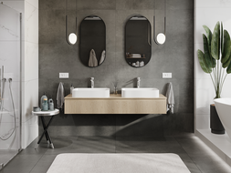 Mexen Rivel kúpeľňová skrinka pod umývadlo 160 cm, 1 zásuvka, ryhovaná, dub - 91A20-16023-1-BF81