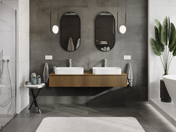 Mexen Rivel kúpeľňová skrinka pod umývadlo 160 cm, 1 zásuvka, ryhovaná, orech - 91A20-16023-1-BF86