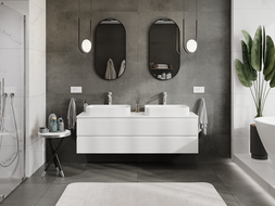 Mexen Rivel kúpeľňová skrinka pod umývadlo 160 cm, 2 zásuvky, ryhované, biela matná - 91A20-16047-2-BFF01