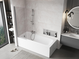 Mexen Mist sprchový záves 1-krídlový 60 x 150 cm, transparentný, chróm - 8A9-060-001-01-00