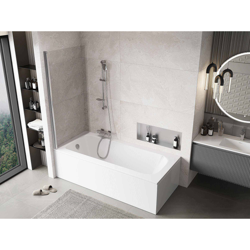 Mexen Mist sprchová zástenka 1-krídlová 80 x 150 cm, transparentná, chróm - 8A9-080-001-01-00