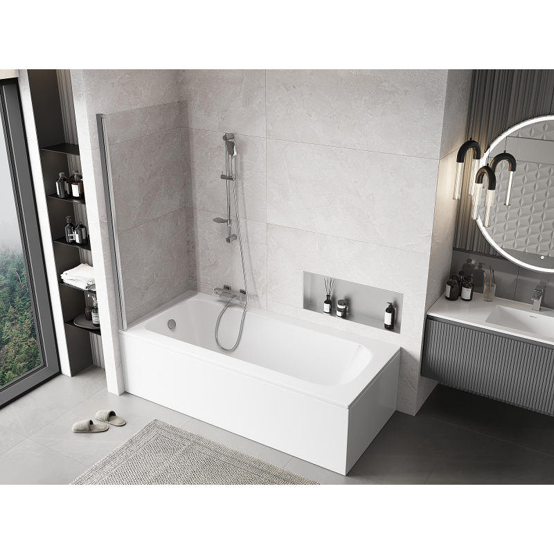 Mexen Mist sprchová zástena 1-krídlová 90 x 150 cm, transparentná, chróm - 8A9-090-001-01-00