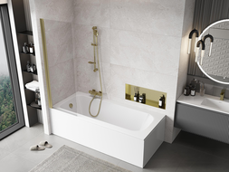 Mexen Mist sprchová zástena 1-dielna 60 x 150 cm, transparentná, zlatá - 8A9-060-001-50-00