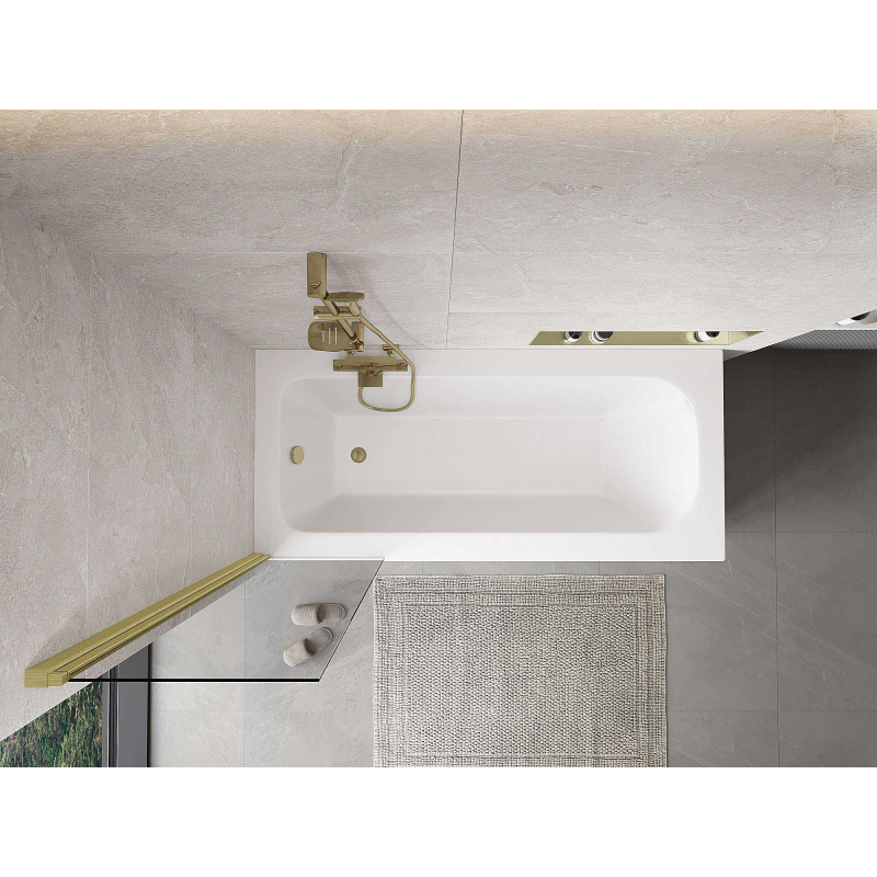 Mexen Mist sprchový paraván 1-krídlový 50 x 150 cm, transparentný, zlatý kartáčovaný - 8A9-050-001-55-00