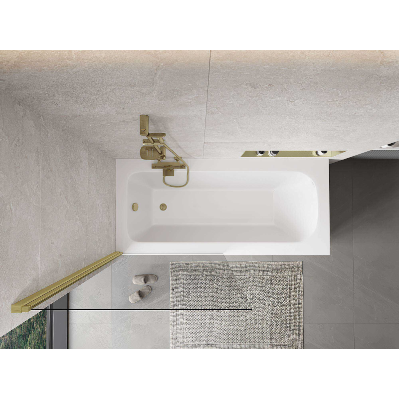 Mexen Mist sprchová zásteny 1-krídlová 90 x 150 cm, transparentná, zlatá brúsená - 8A9-090-001-55-00