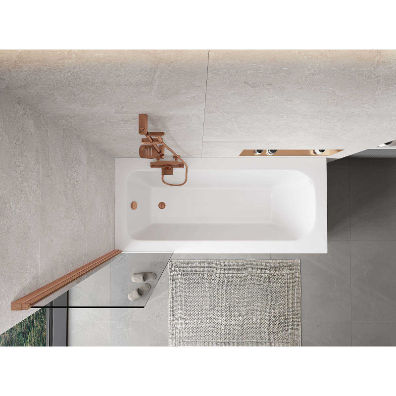 Mexen Mist vaňová zástená 1-krídlová 50 x 150 cm, transparentná, kartáčovaná meď - 8A9-050-001-65-00