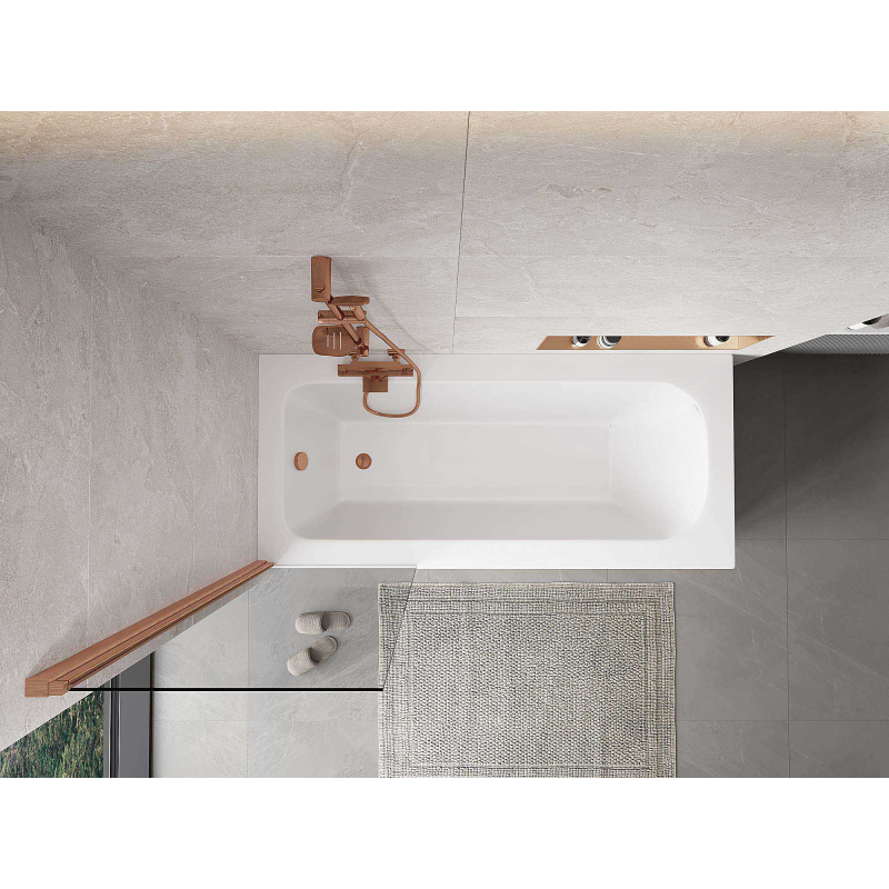 Mexen Mist sprchový paraván 1-krídlový 60 x 150 cm, transparentný, brúsená meď - 8A9-060-001-65-00