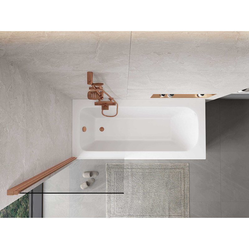 Mexen Mist sprchová zástena 1-krídlová 70 x 150 cm, transparentná, brúsená meď - 8A9-070-001-65-00