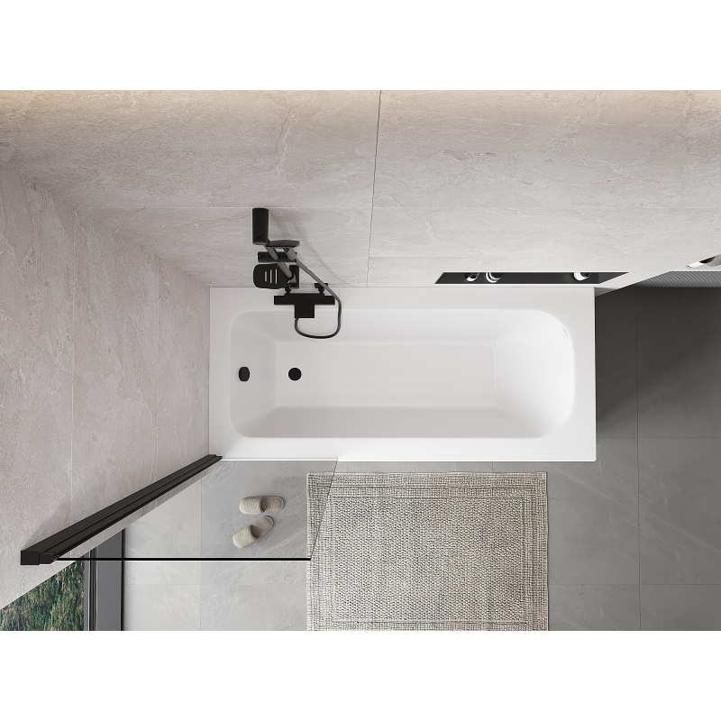 Mexen Mist sprchová zástena 1-krídlová 60 x 150 cm, transparentná, čierna - 8A9-060-001-70-00