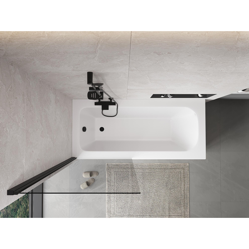 Mexen Mist sprchová zástenka 1-krídlová 80 x 150 cm, transparentná, čierna - 8A9-080-001-70-00