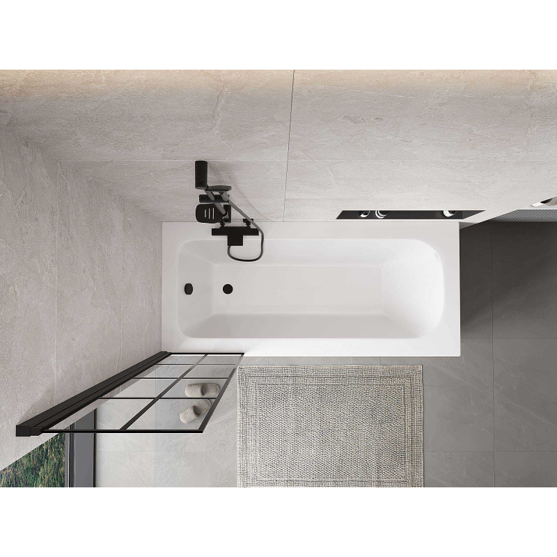 Mexen Mist sprchová zásteny 1-krídlové ľavé 50 x 150 cm, čierna mriežka, čierne - 8A9-050-001-70-77-L