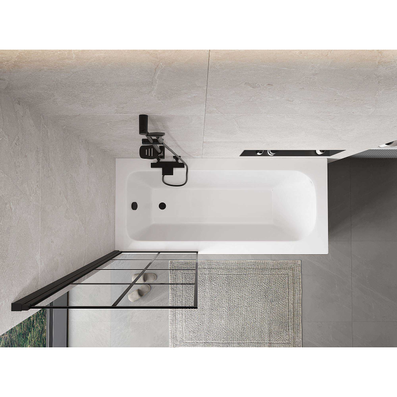 Mexen Mist sprchová zástena jednokrídlová ľavá 70 x 150 cm, čierna mriežka, čierna - 8A9-070-001-70-77-L