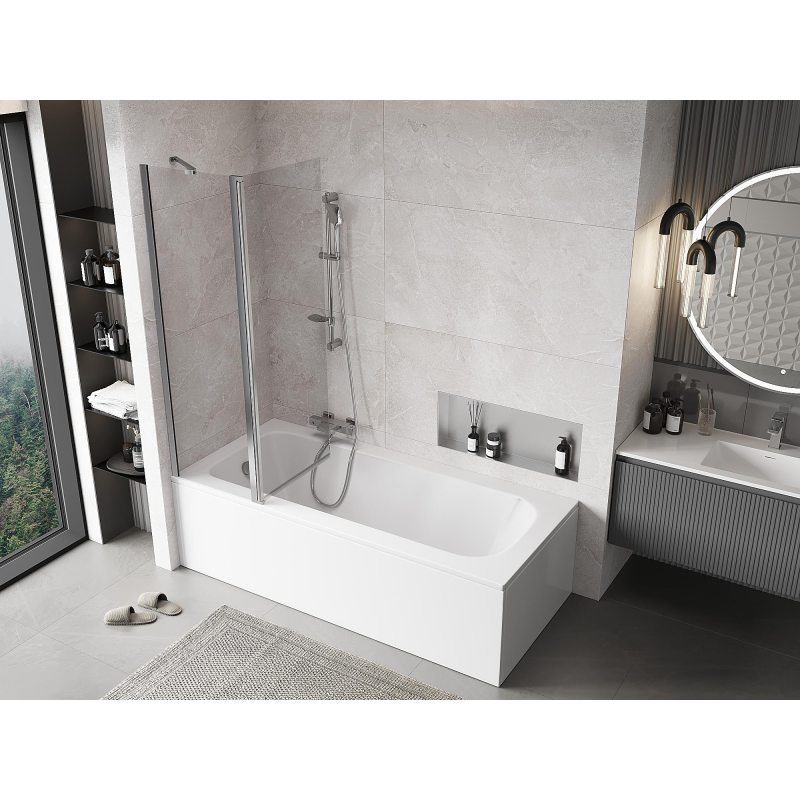 Mexen Mist sprchová zástená dvojkrídlová 110 x 150 cm, transparentná, chróm - 8A9-110-011-01-00