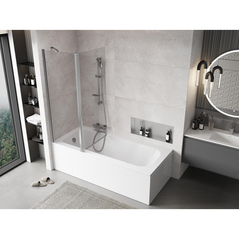 Mexen Mist sprchová zástena 2-krídlová 130 x 150 cm, transparentná, chróm - 8A9-130-011-01-00