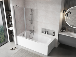 Mexen Mist sprchová zástena 2-krídlová 130 x 150 cm, transparentná, chróm - 8A9-130-011-01-00