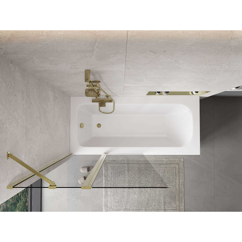 Mexen Mist sprchová zástena dvojkrídlová 100 x 150 cm, priehľadná, zlatá - 8A9-100-011-50-00