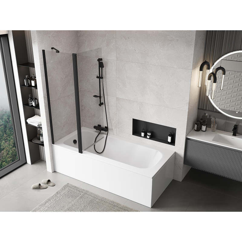 Mexen Mist sprchová zástena 2-krídlová 120 x 150 cm, transparentná, čierna - 8A9-120-011-70-00