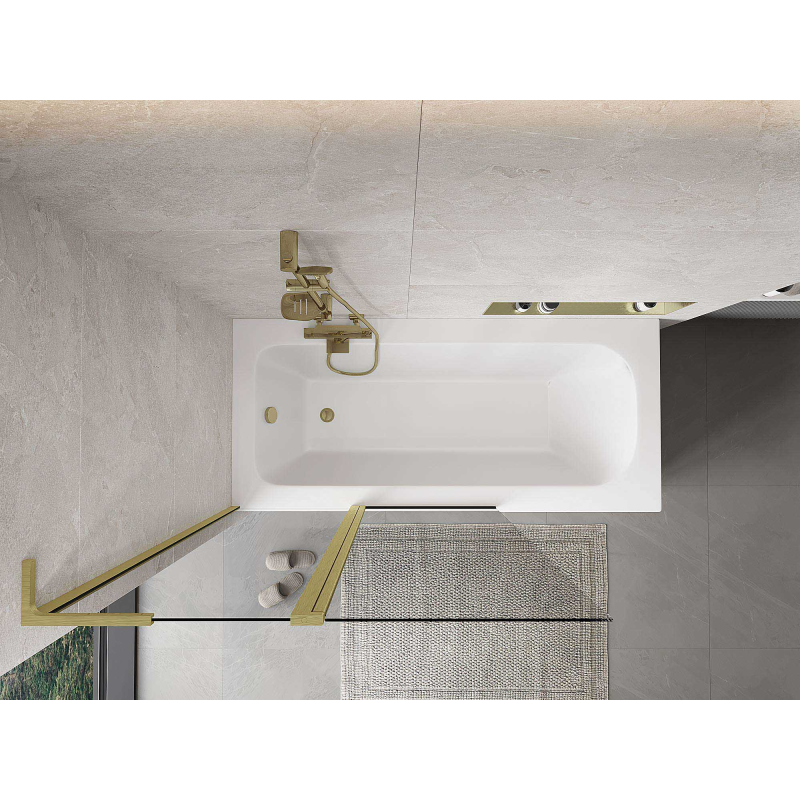 Mexen Mist L sprchová zástená 2-krídlová 110 x 150 cm, transparentná, zlatá brúsená - 8A9L-110-011-55-00