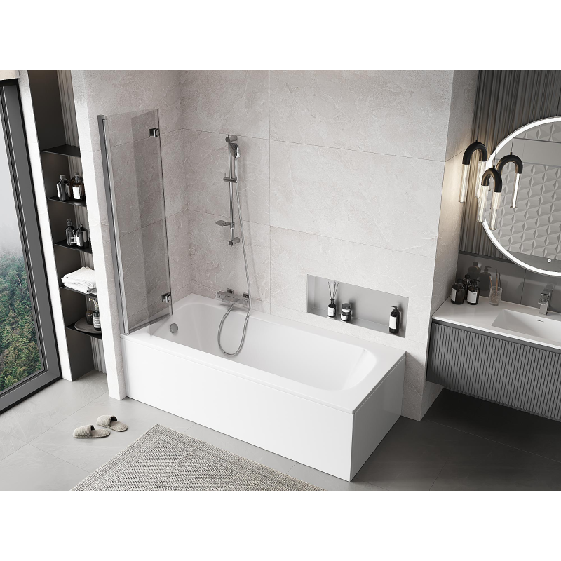 Mexen Mist sprchová stena 2-krídlová ľavá 80 x 150 cm, transparentná, chróm - 8A9-080-002-01-00-L