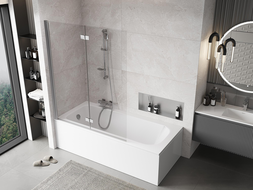 Mexen Mist vaňová zástena 2-krídlová ľavá 130 x 150 cm, transparentná, chróm - 8A9-130-002-01-00-L