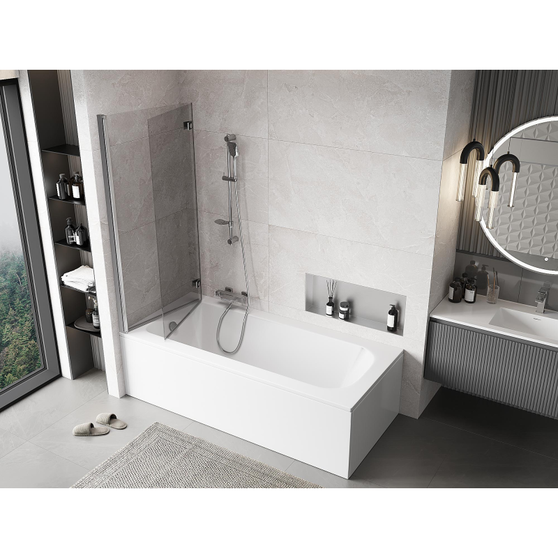 Mexen Mist sprchová zástena 2-krídlová ľavá 140 x 150 cm, transparentná, chróm - 8A9-140-002-01-00-L