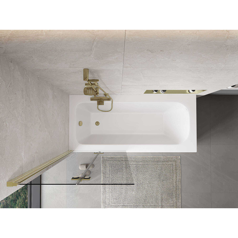 Mexen Mist sprchová zástena 2-krídlová ľavá 80 x 150 cm, priehľadná, zlatá - 8A9-080-002-50-00-L