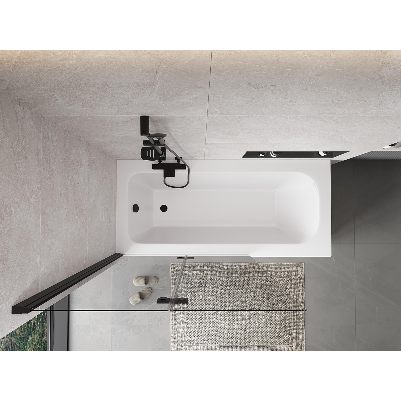 Mexen Mist sprchová zástena 2-krídlová ľavá 110 x 150 cm, transparentná, čierna - 8A9-110-002-70-00-L