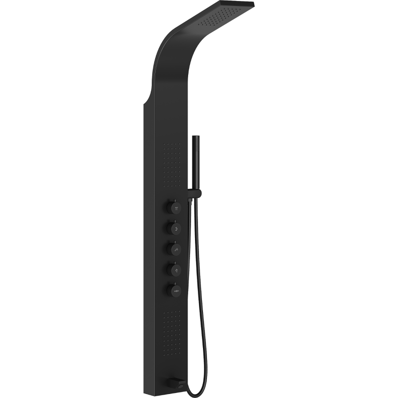 Mexen Timor sprchový panel s výtokom, čierny - 7621-04-70